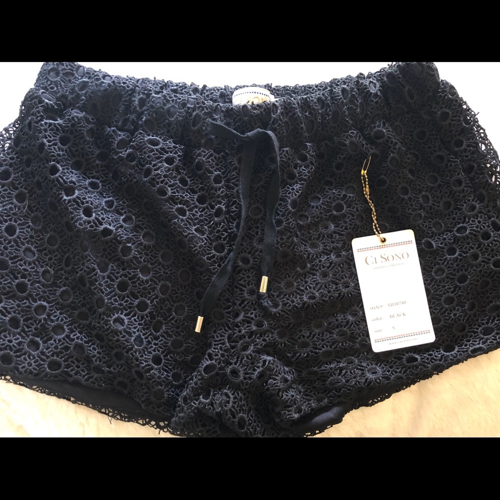 NWT- Black lace shorts
